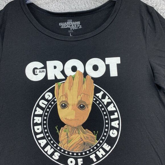 Marvel Guardian of the Galaxy Vol 2 Youth T Shirt Size Large Black I AM Groot - Picture 4 of 9